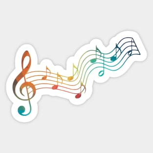 Rainbow musical notes Sticker